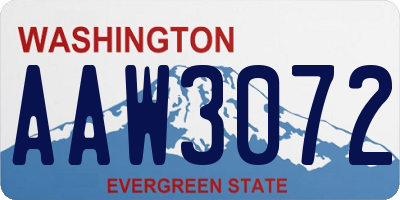 WA license plate AAW3072