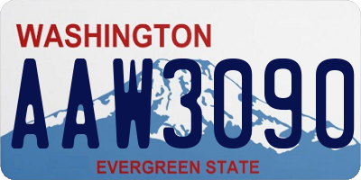 WA license plate AAW3090