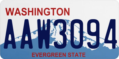 WA license plate AAW3094