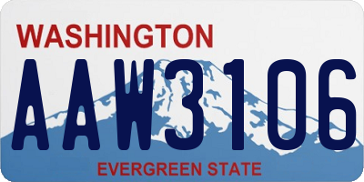 WA license plate AAW3106