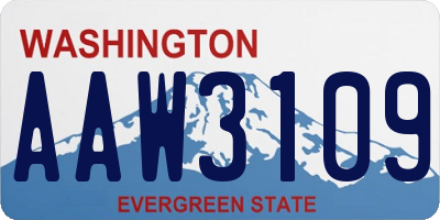 WA license plate AAW3109