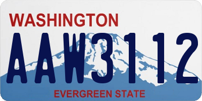 WA license plate AAW3112