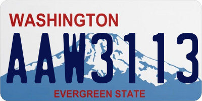 WA license plate AAW3113