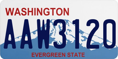 WA license plate AAW3120
