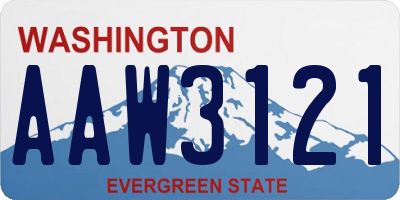 WA license plate AAW3121