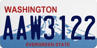 WA license plate AAW3122