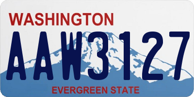 WA license plate AAW3127