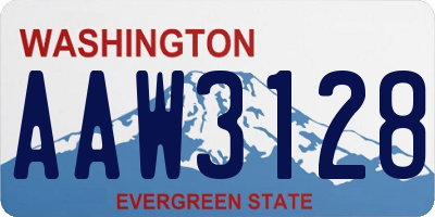 WA license plate AAW3128