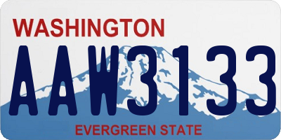 WA license plate AAW3133