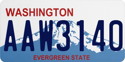 WA license plate AAW3140