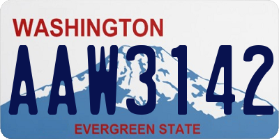 WA license plate AAW3142