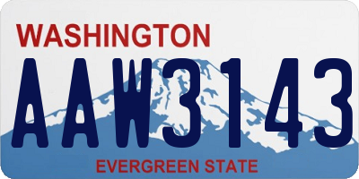 WA license plate AAW3143