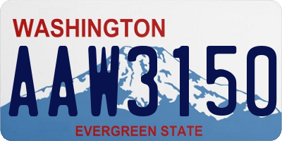 WA license plate AAW3150