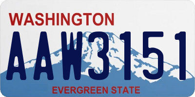 WA license plate AAW3151