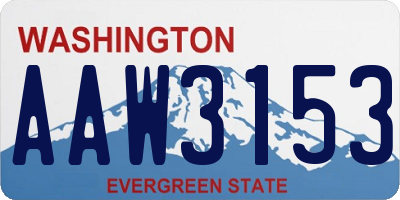 WA license plate AAW3153