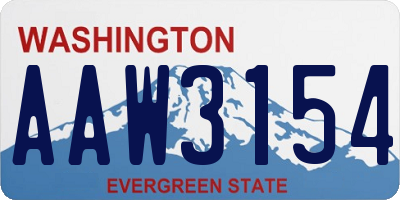WA license plate AAW3154