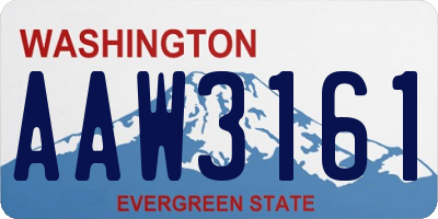 WA license plate AAW3161