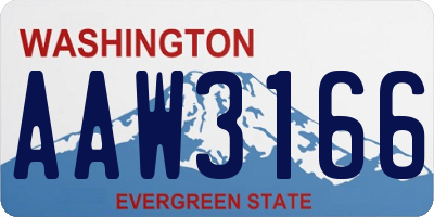 WA license plate AAW3166