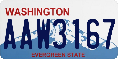 WA license plate AAW3167
