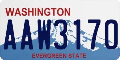 WA license plate AAW3170