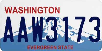 WA license plate AAW3173