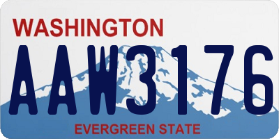 WA license plate AAW3176
