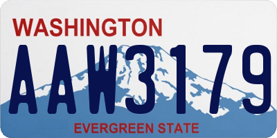 WA license plate AAW3179