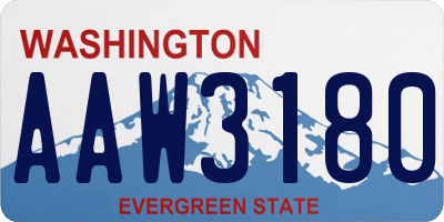 WA license plate AAW3180