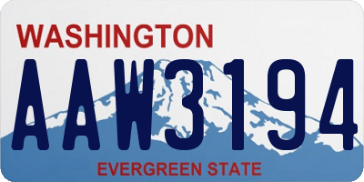 WA license plate AAW3194