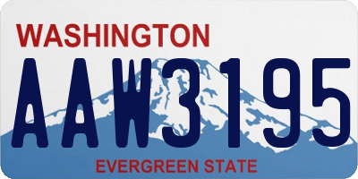 WA license plate AAW3195