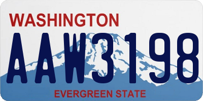 WA license plate AAW3198