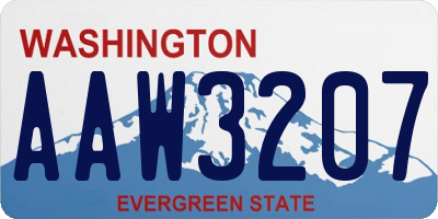 WA license plate AAW3207
