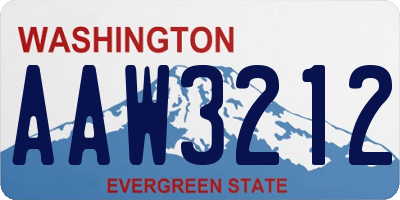 WA license plate AAW3212