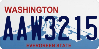 WA license plate AAW3215