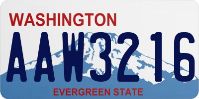 WA license plate AAW3216