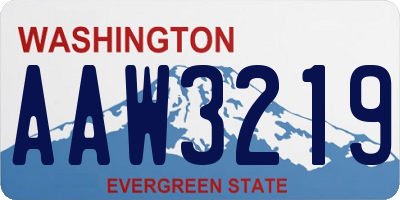 WA license plate AAW3219