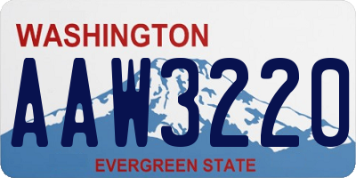 WA license plate AAW3220