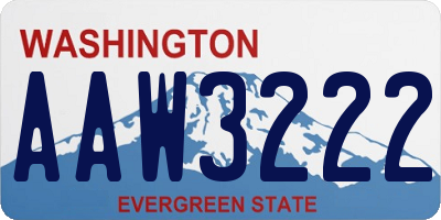 WA license plate AAW3222