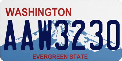 WA license plate AAW3230