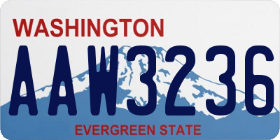WA license plate AAW3236