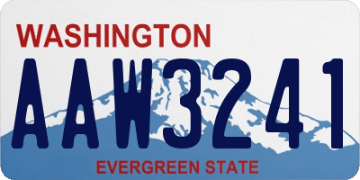 WA license plate AAW3241