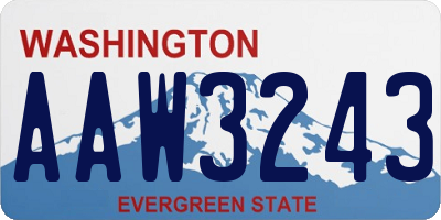 WA license plate AAW3243
