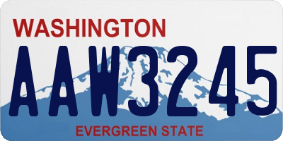 WA license plate AAW3245