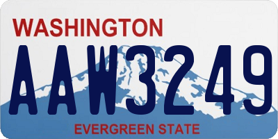 WA license plate AAW3249