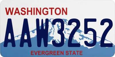 WA license plate AAW3252