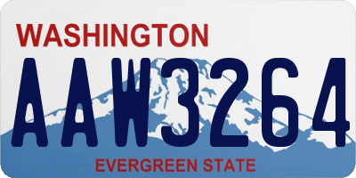 WA license plate AAW3264