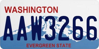 WA license plate AAW3266