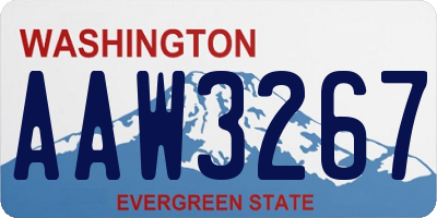 WA license plate AAW3267