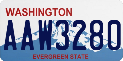 WA license plate AAW3280