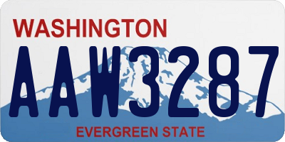 WA license plate AAW3287